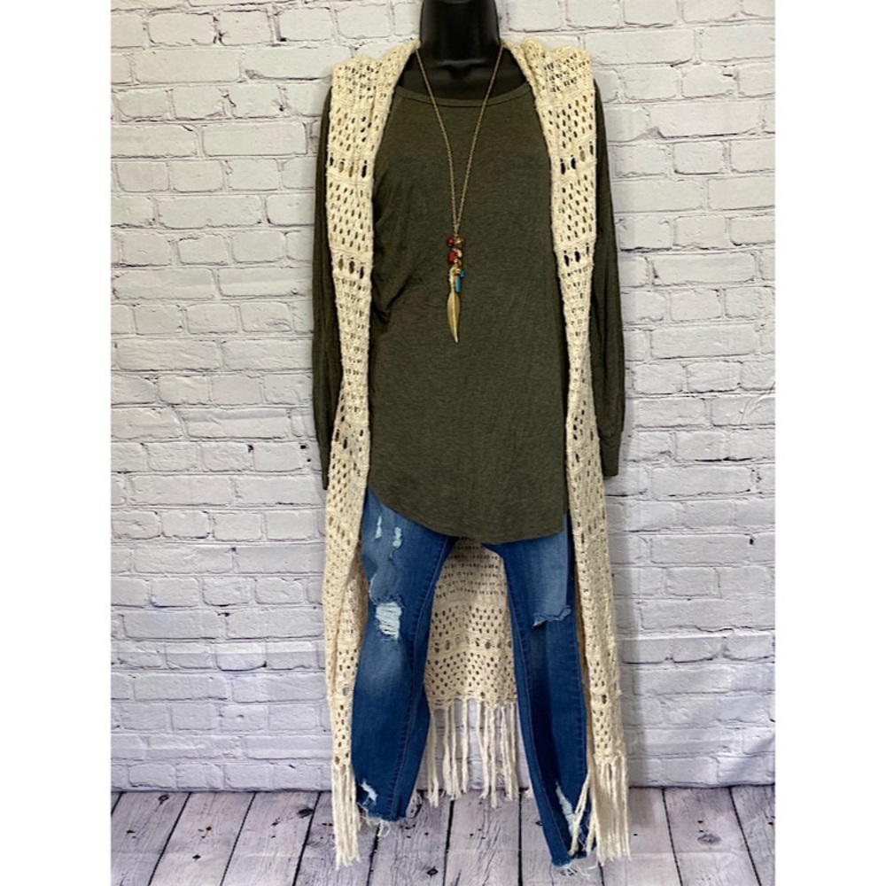 Long crochet vest